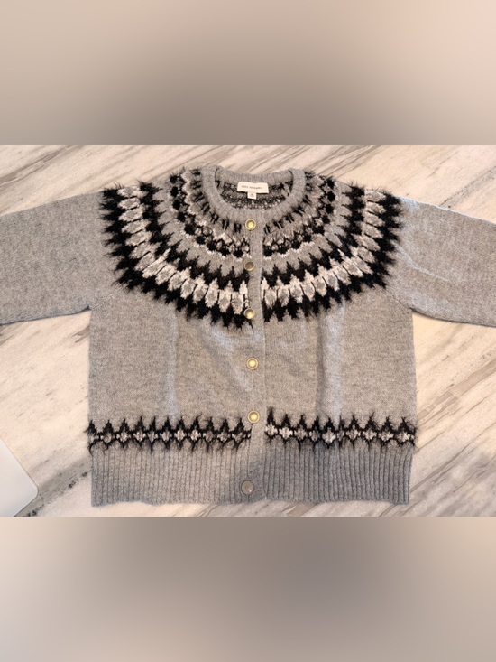 Free Assembly Sweaters - Cozy Gray Fair Isle Cardigan Sweater